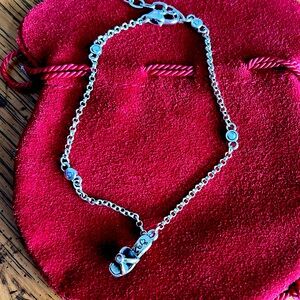 NWOTBrighton Adjustable silver tone Ankle bracelet.Sandal gold& silver.B signage